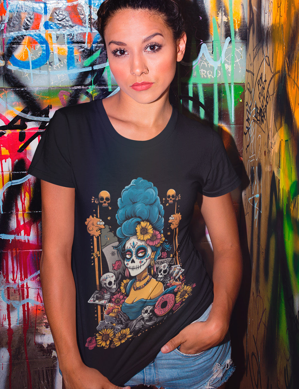 Blue hair woman