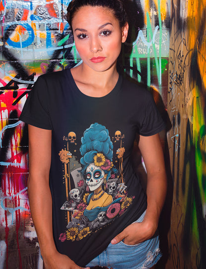 Blue hair woman